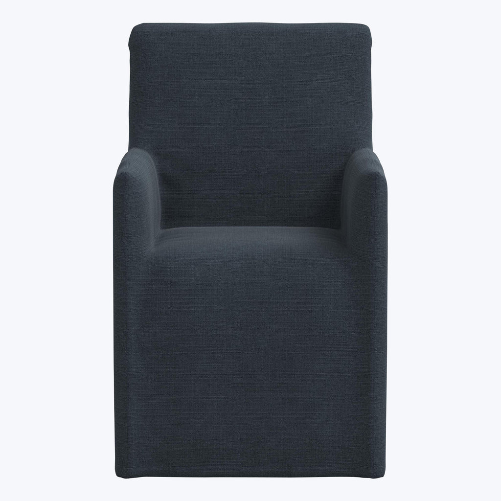 Linen Slipcover Dining Arm Chair Linen Navy