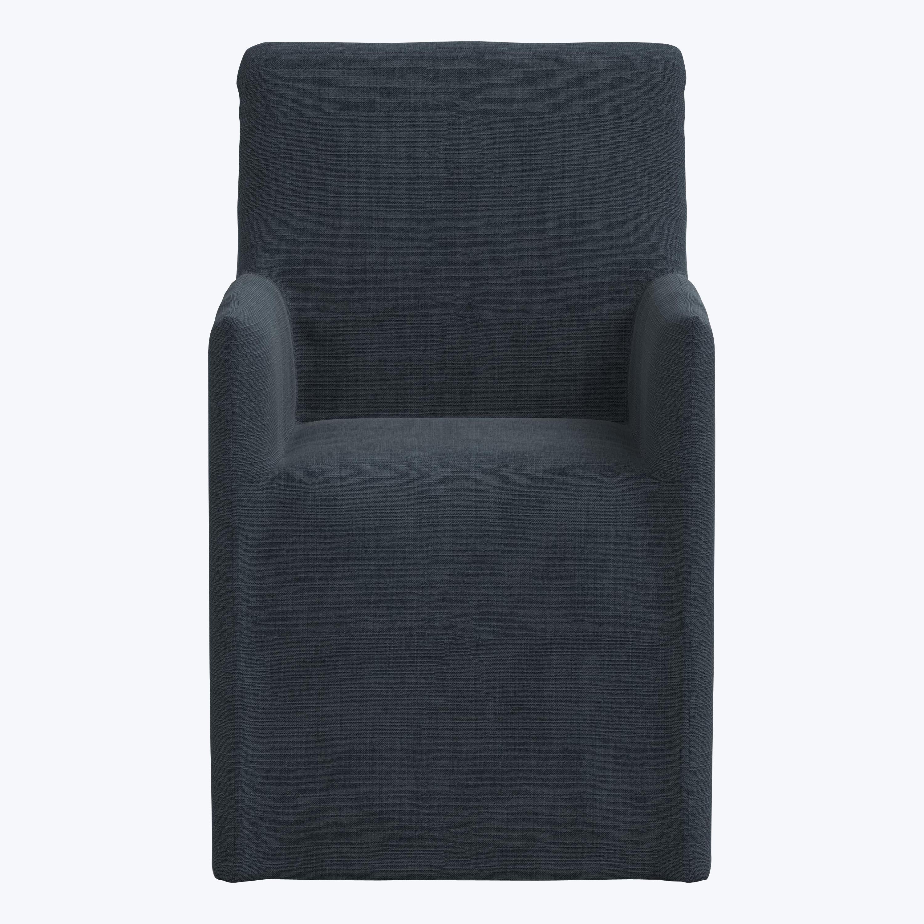 Linen Slipcover Dining Arm Chair Linen Navy