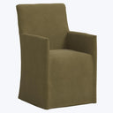 Linen Slipcover Dining Arm Chair Linen Olive