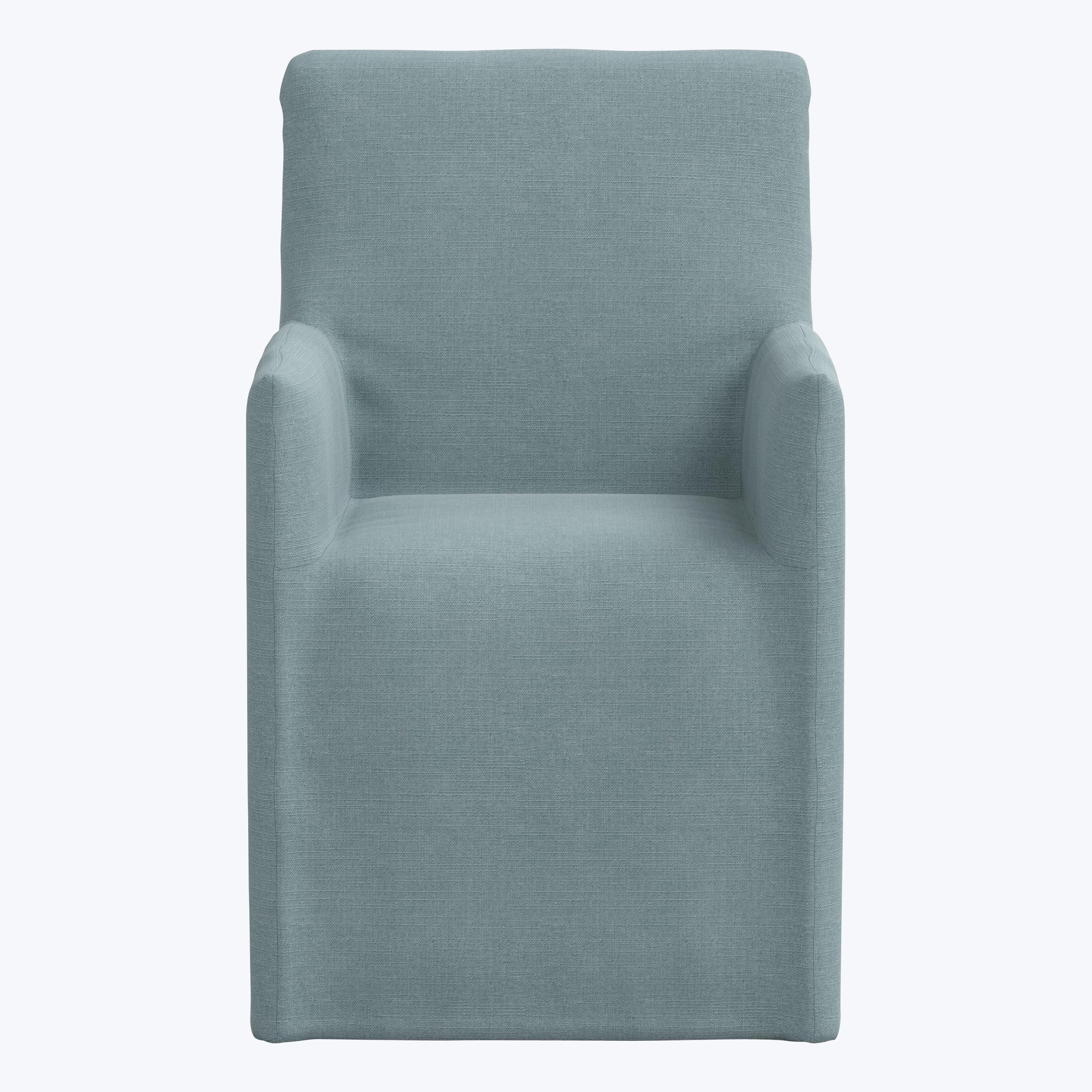 Linen Slipcover Dining Arm Chair Linen Seaglass