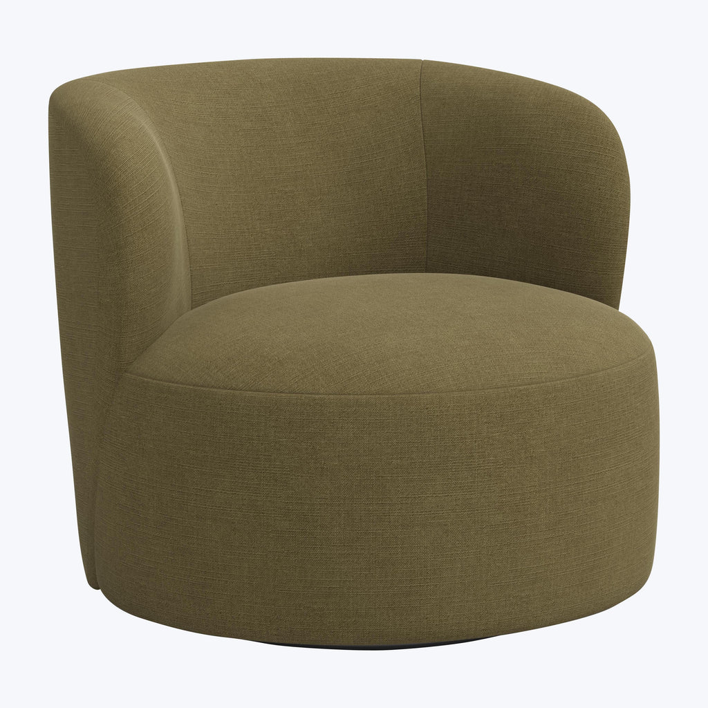 Miro Swivel Chair Linen Olive