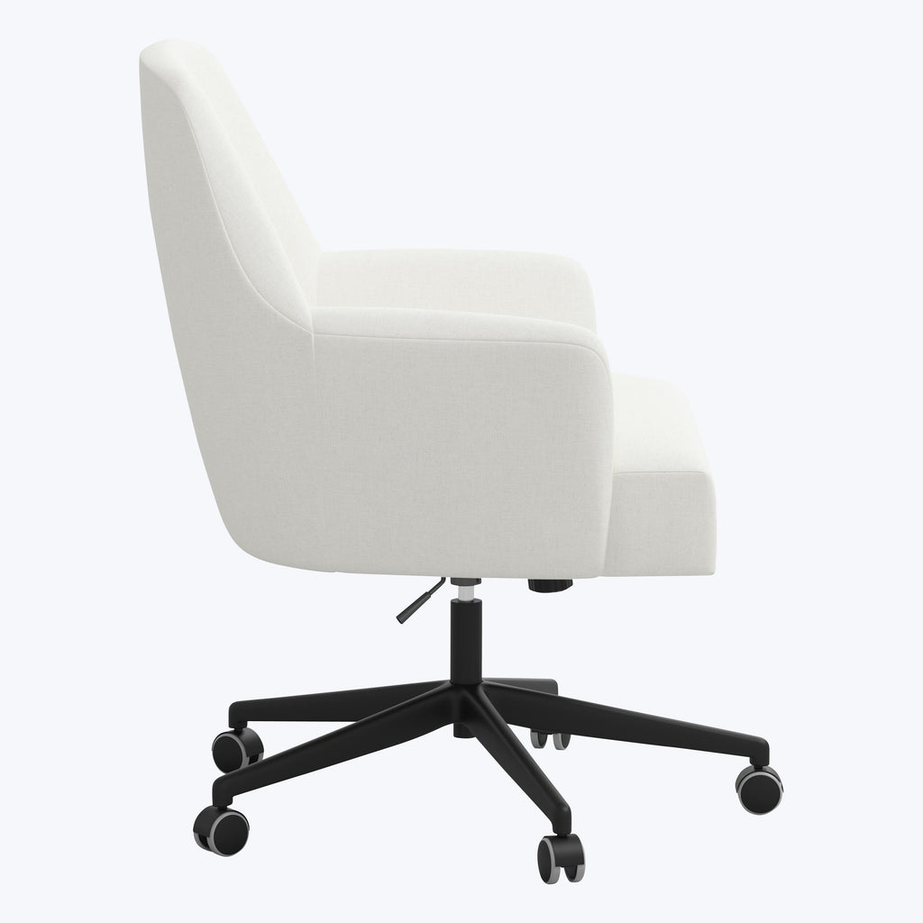 Cord Office Chair Zuma Linen White