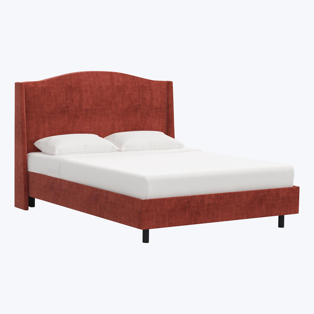 Ellis Platform Bed Twin / Antique Velvet Paprika