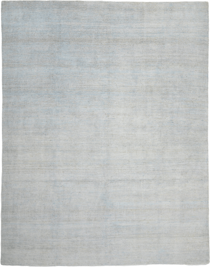 Light Blue Solid Art Silk Rug  - 7'10