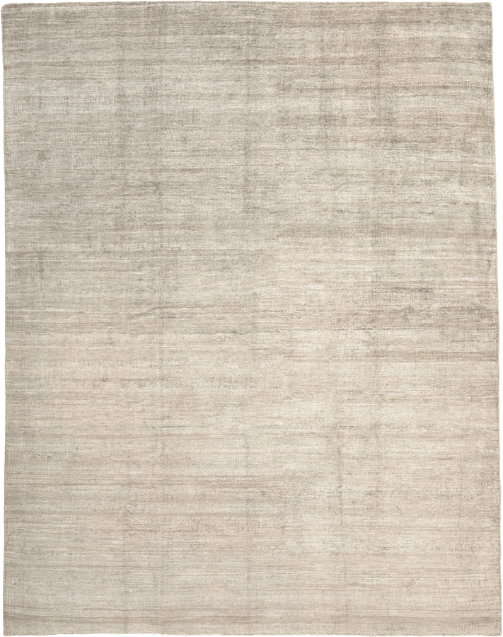 Grey Contemporary Art Silk Rug  - 7'11