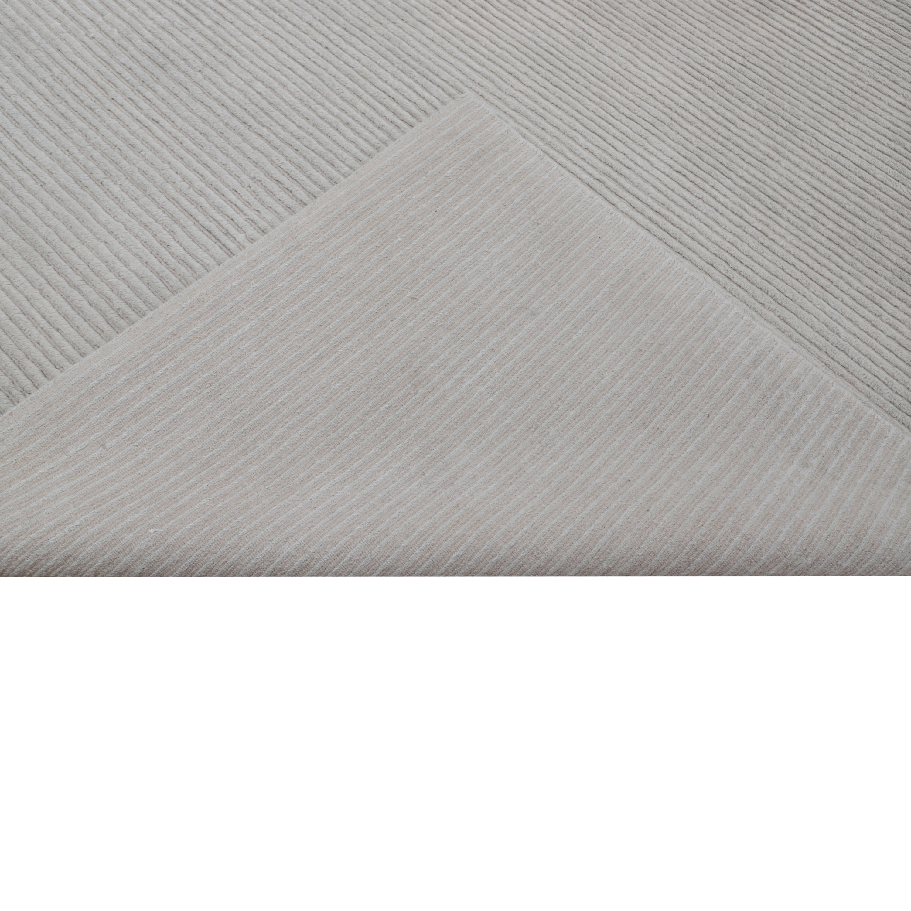 Beige Textured Cashmere Wool Rug - 11'2" x 13'9"