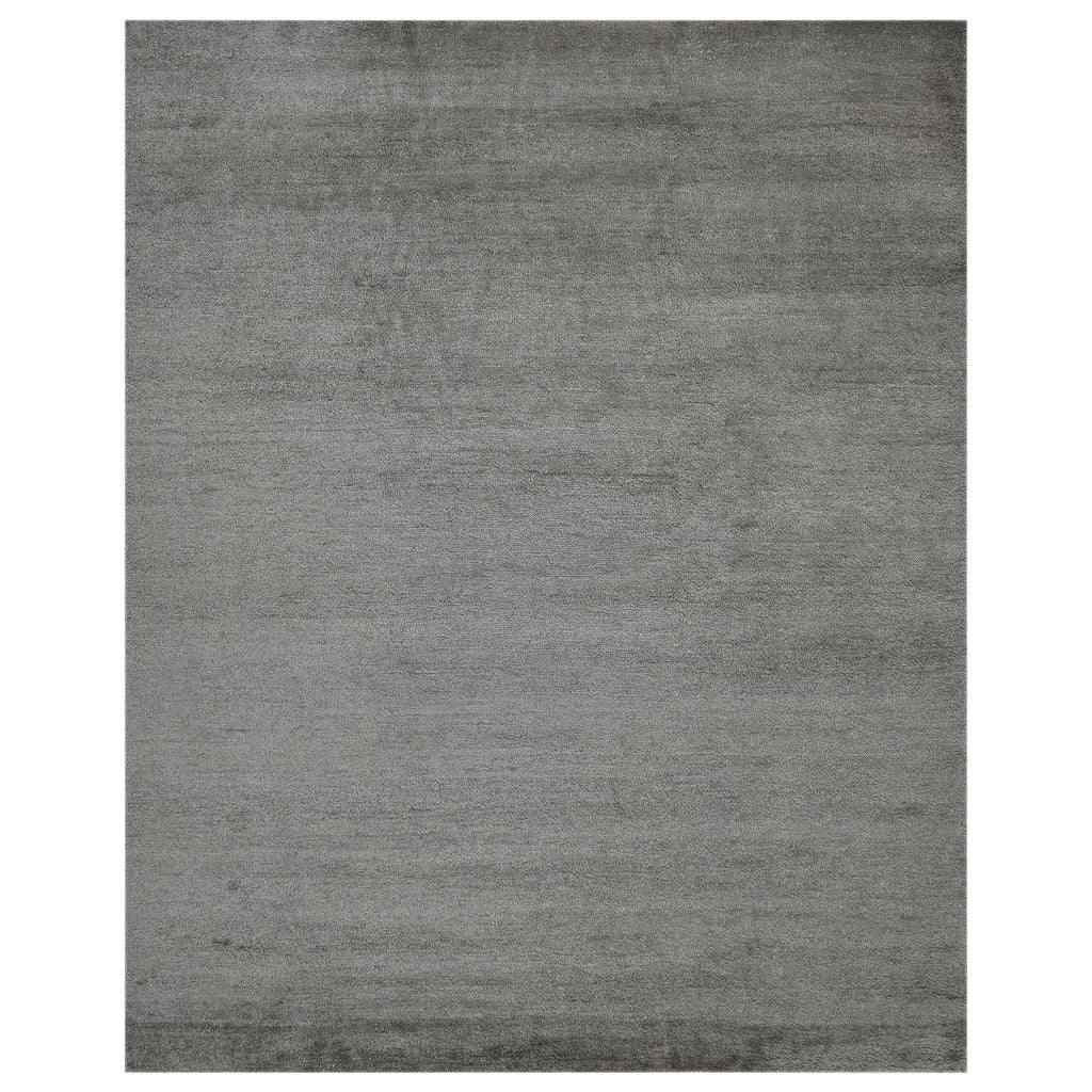 Grey Solid Cashmere Wool Rug - 8' x 10'