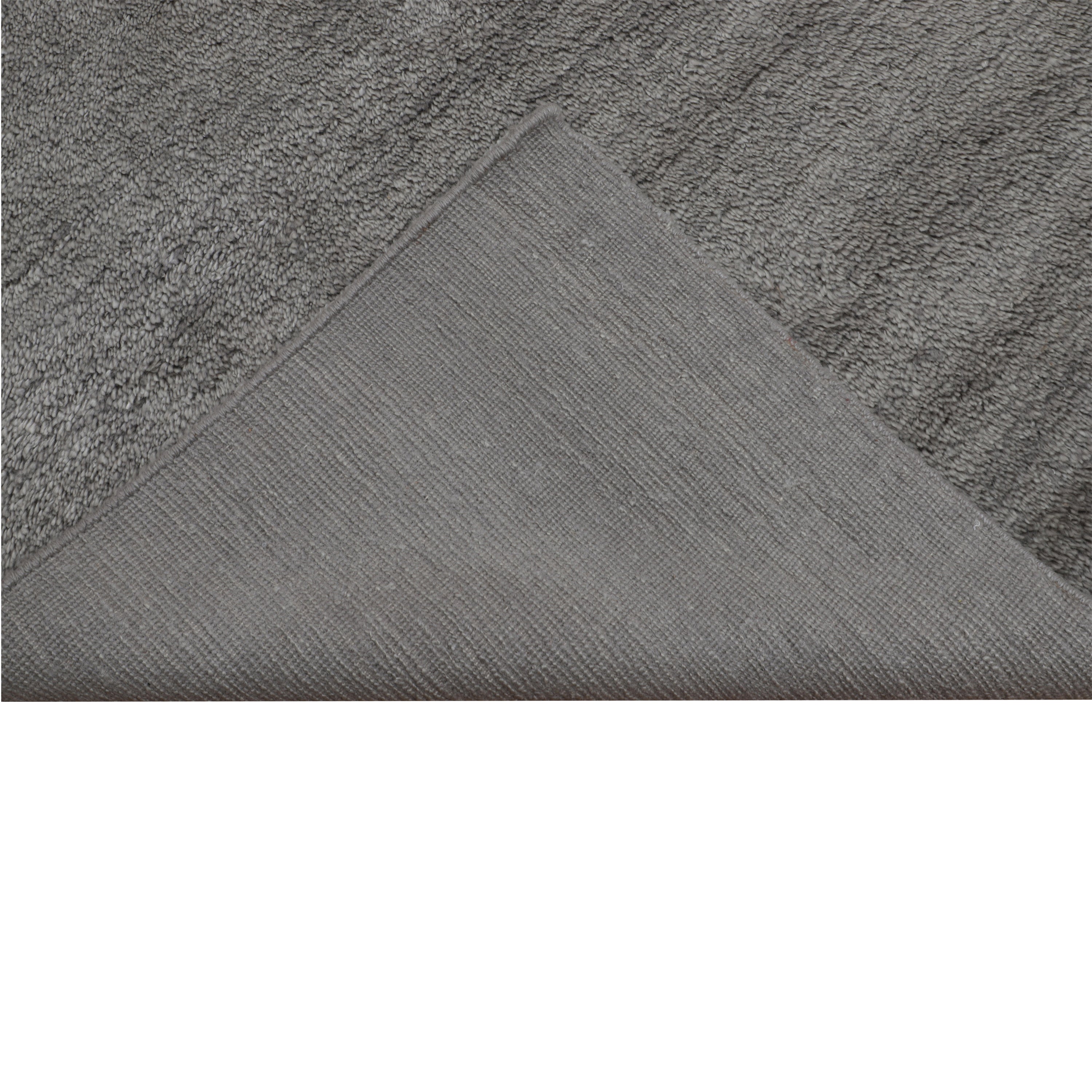 Grey Solid Cashmere Wool Rug - 8' x 10'