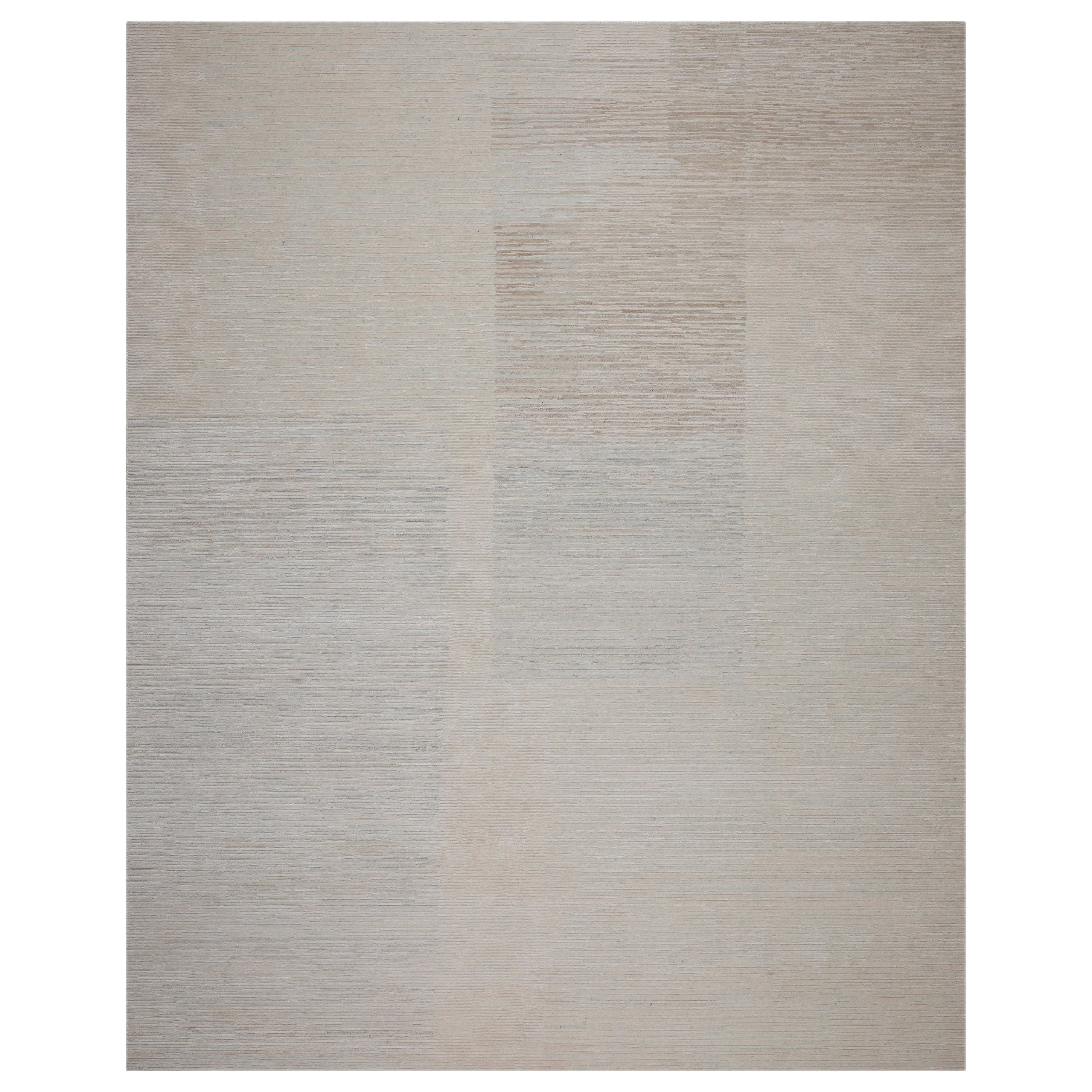 Natural Contemporary Wool Linen Nettle Blend Rug - 8'2" x 9'11"