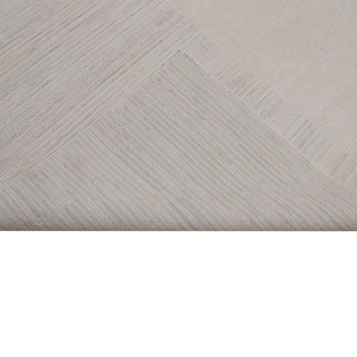 Natural Contemporary Wool Linen Nettle Blend Rug - 8'2" x 9'11"