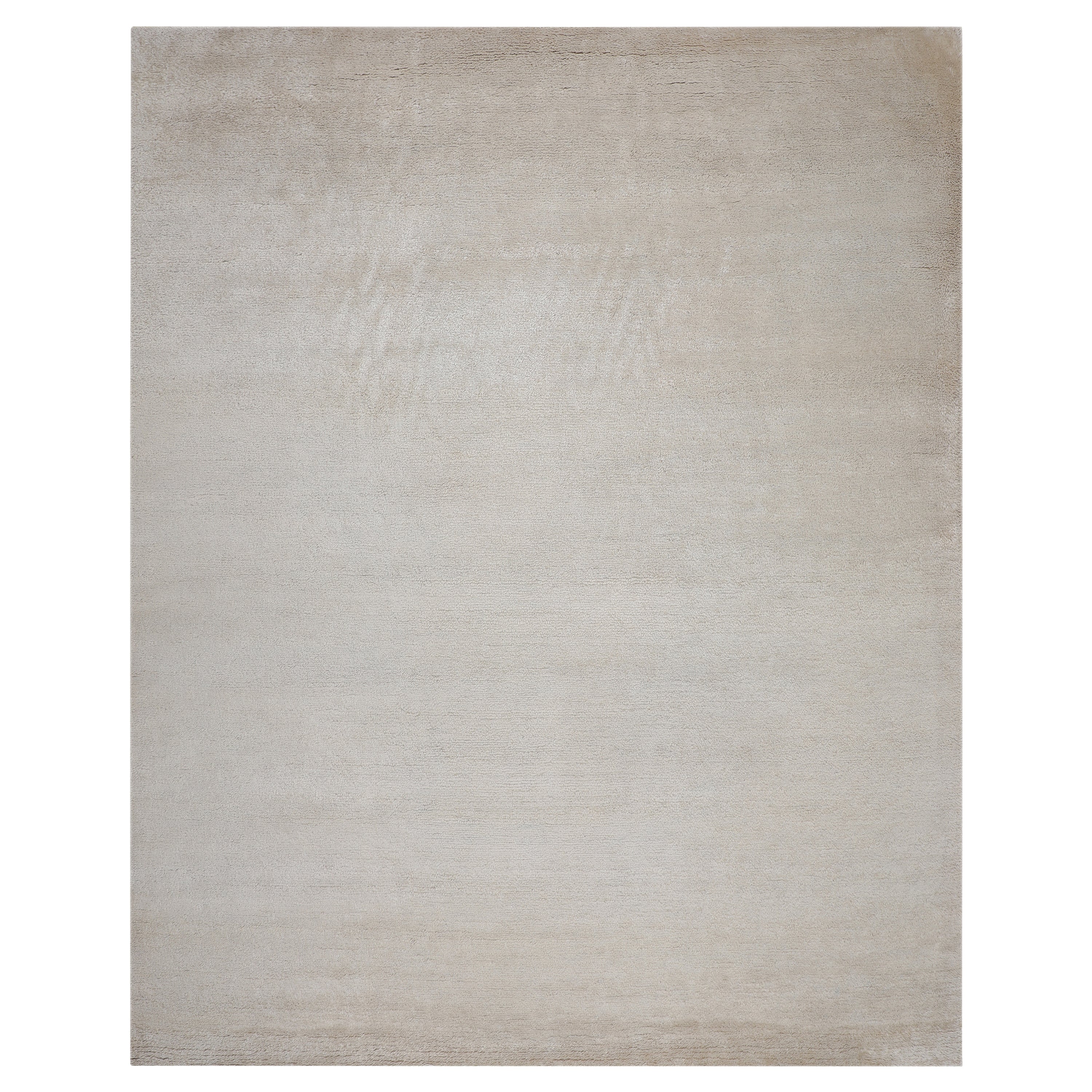 Ivory Solid Cashmere Wool Rug - 8' x 10'