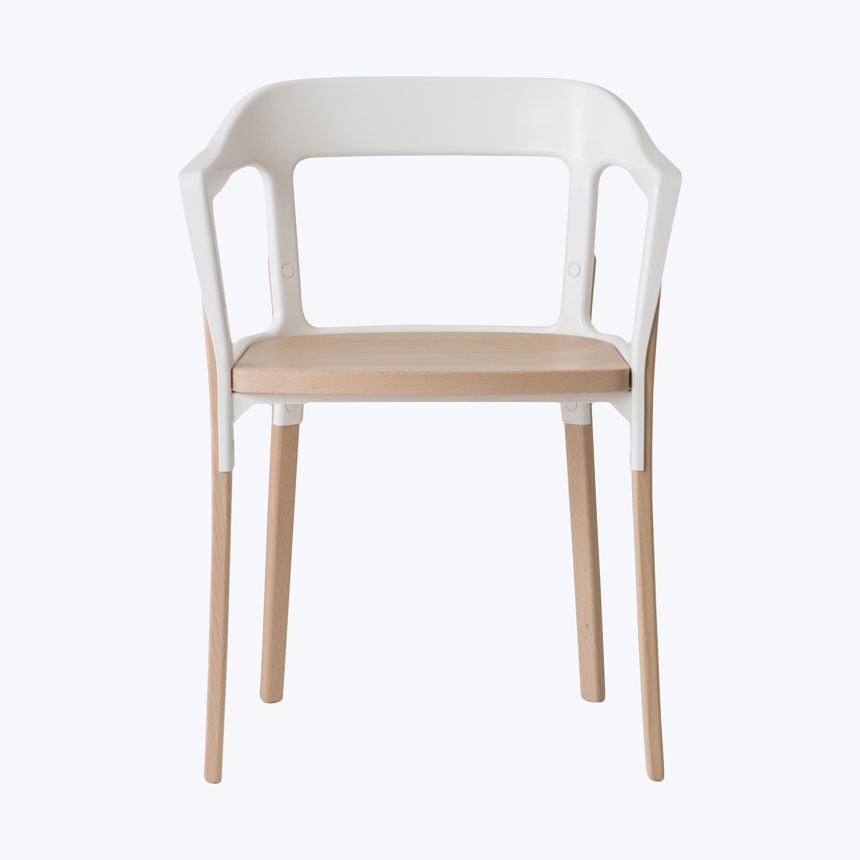 Steelwood Chair White | Beech