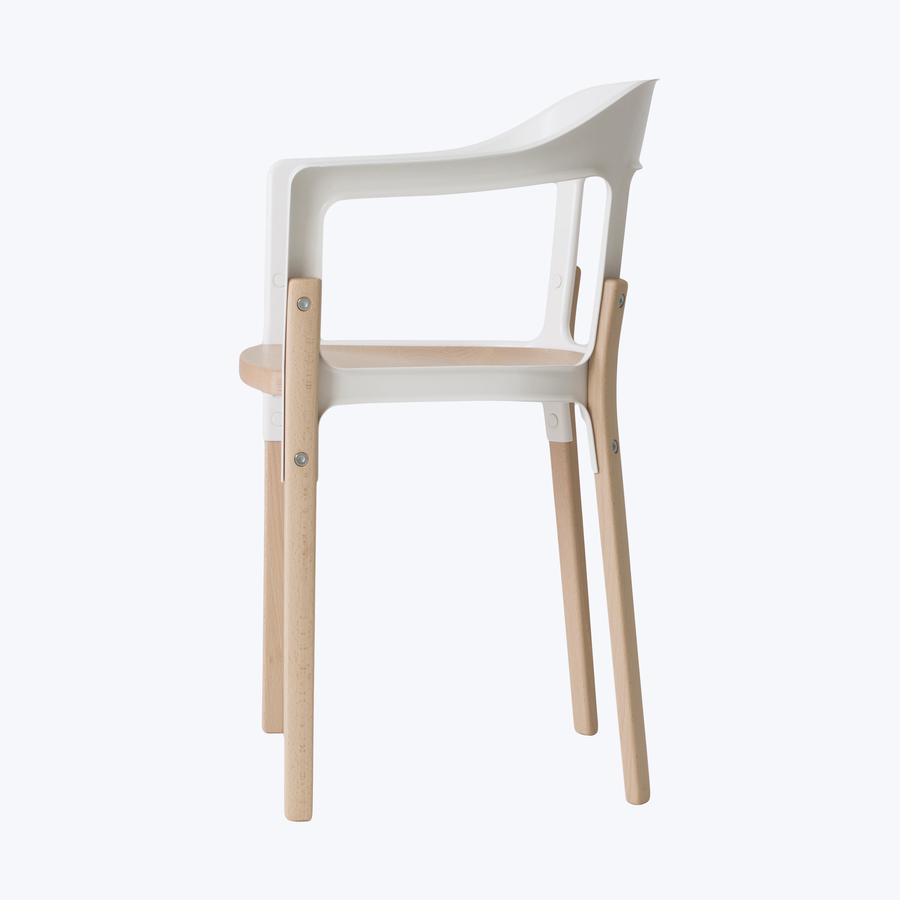 Steelwood Chair White | Beech