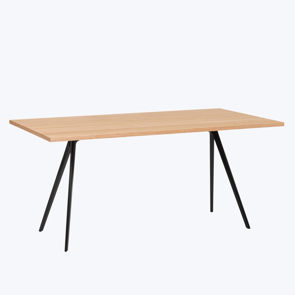 Baguette Dining Table Natural Oak | Black