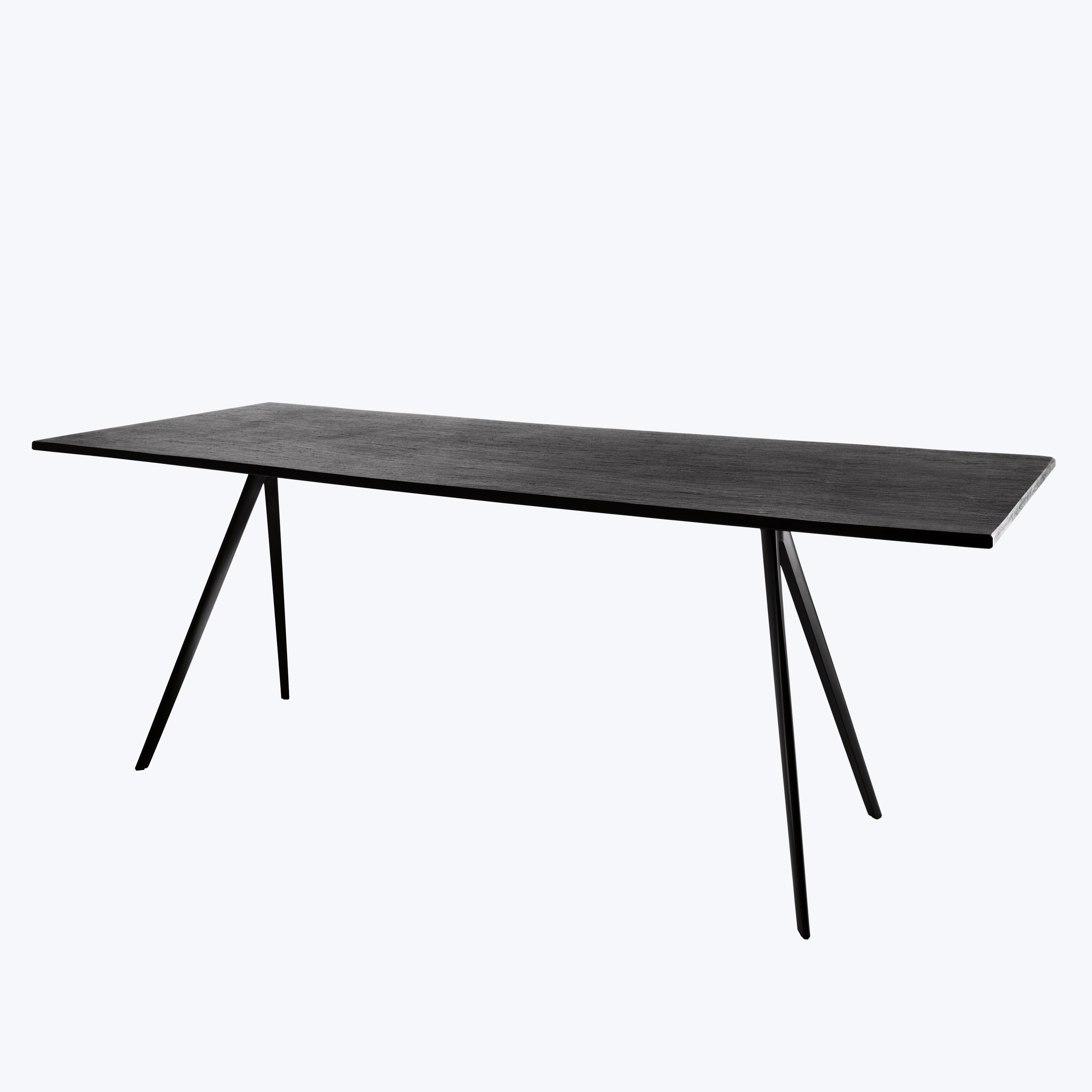 Baguette Dining Table Dark Oak | Black