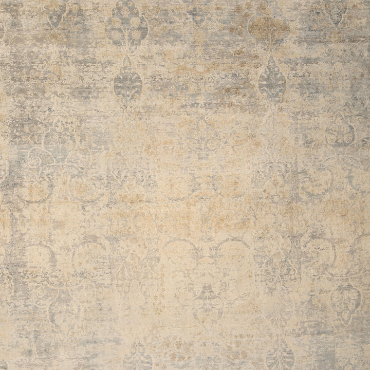 Grey Contemporary Silk Rug - 9'11" x 14'2"