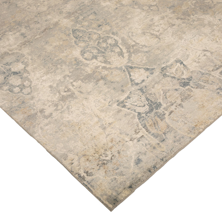 Grey Contemporary Silk Rug - 9'11" x 14'2"