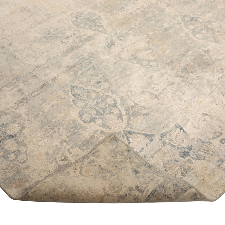 Grey Contemporary Silk Rug - 9'11" x 14'2"