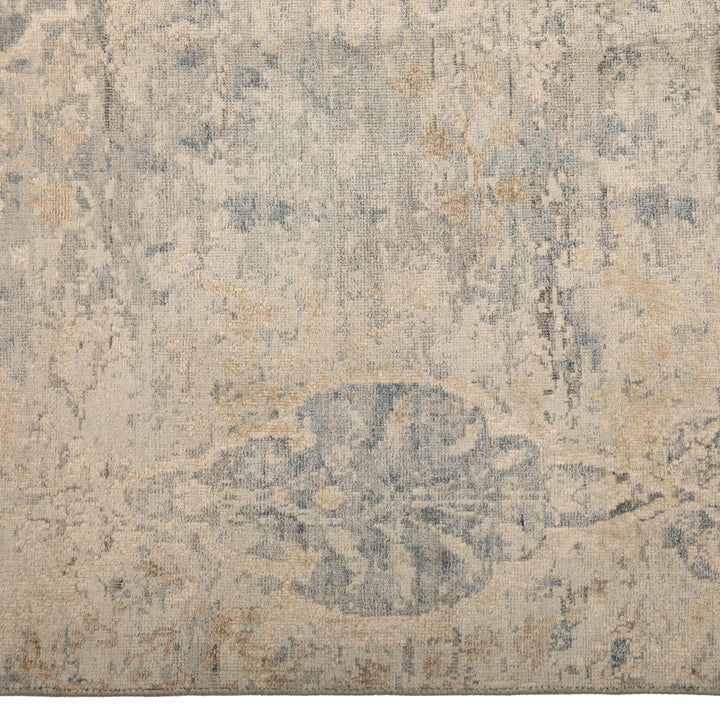 Grey Contemporary Silk Rug - 9'11" x 14'2"