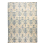 Blue Contemporary Silk Wool Blend Rug - 9' x 12'2"