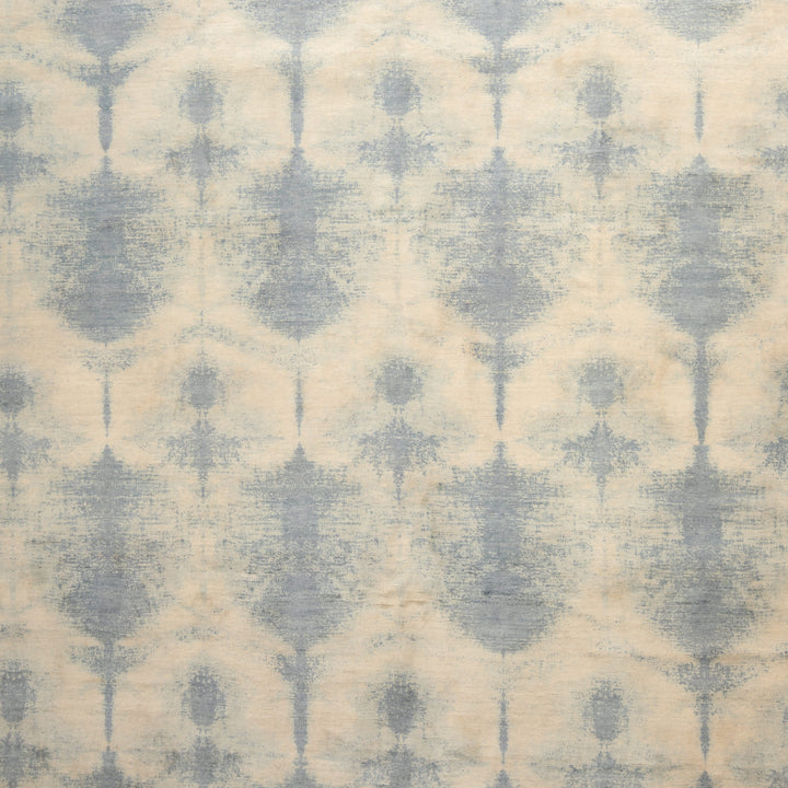 Blue Contemporary Silk Wool Blend Rug - 9' x 12'2"