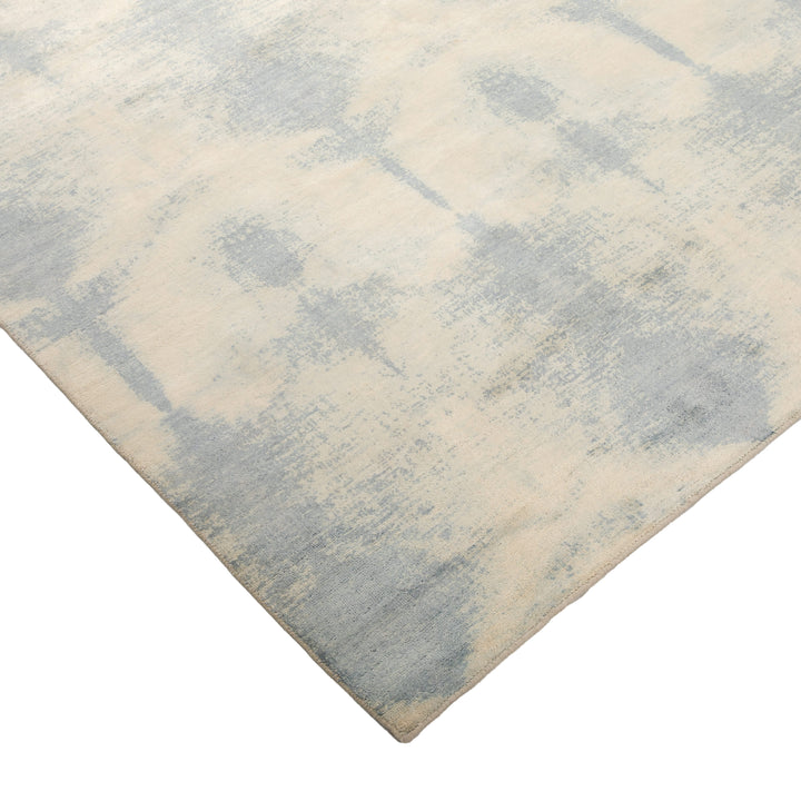 Blue Contemporary Silk Wool Blend Rug - 9' x 12'2"