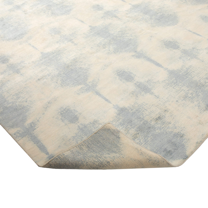 Blue Contemporary Silk Wool Blend Rug - 9' x 12'2"