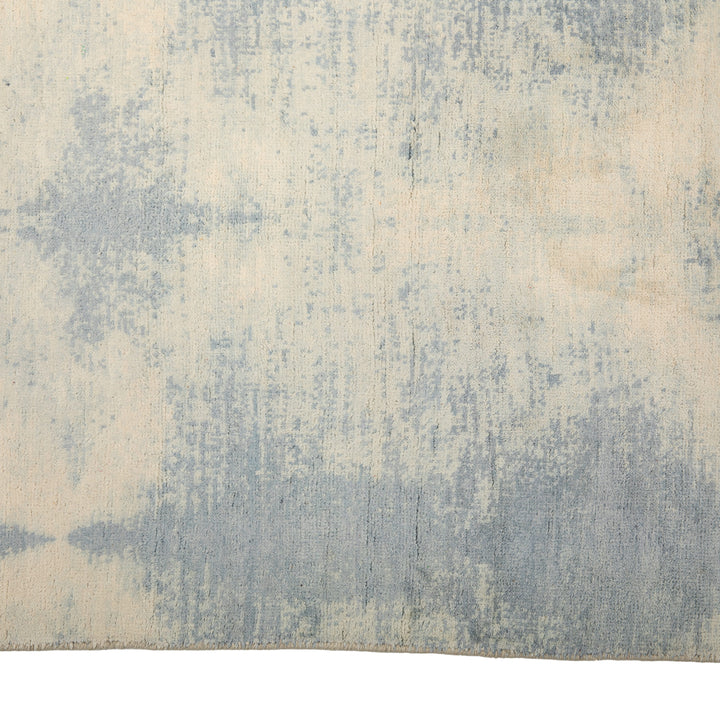 Blue Contemporary Silk Wool Blend Rug - 9' x 12'2"