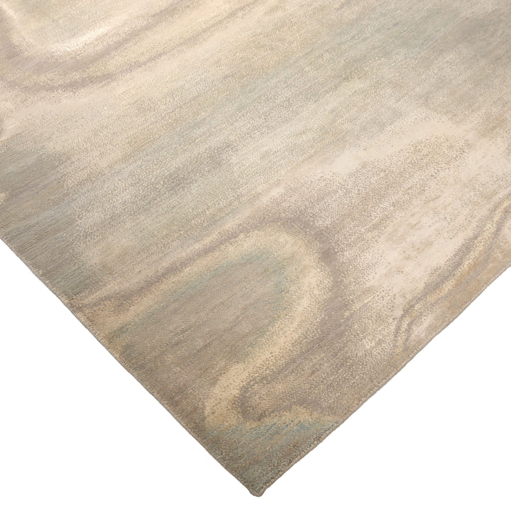 Silver Contemporary Silk Wool Blend Rug - 8'11" x 12'1"