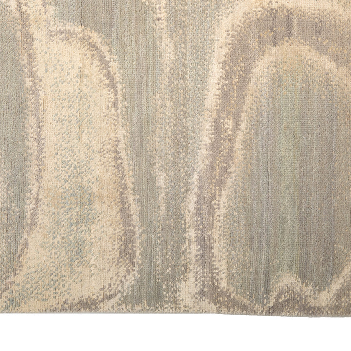 Silver Contemporary Silk Wool Blend Rug - 8'11" x 12'1"