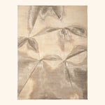 Beige Grey Contemporary Silk Wool Blend Rug - 8'11" x 12'