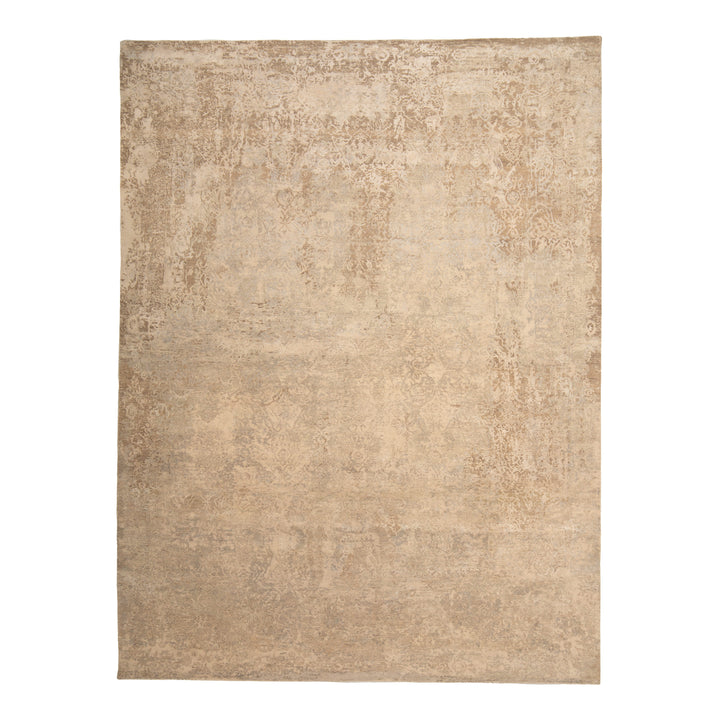 Grey Contemporary Silk Wool Blend Rug - 9' x 12'1"