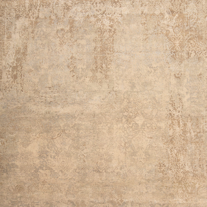 Grey Contemporary Silk Wool Blend Rug - 9' x 12'1"