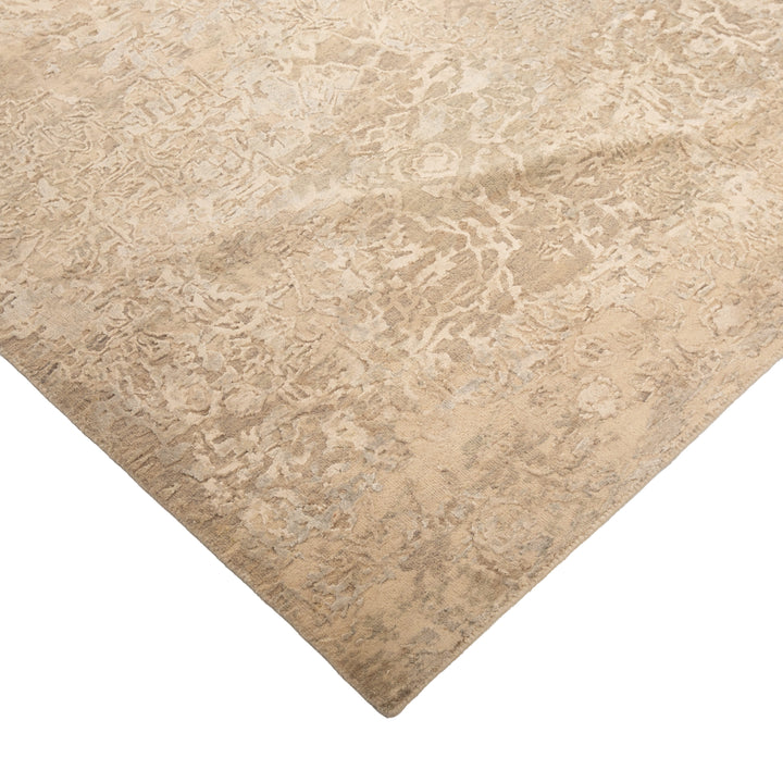 Grey Contemporary Silk Wool Blend Rug - 9' x 12'1"