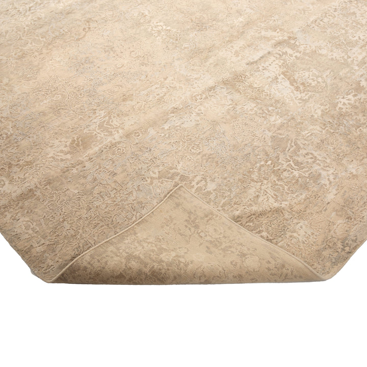 Grey Contemporary Silk Wool Blend Rug - 9' x 12'1"