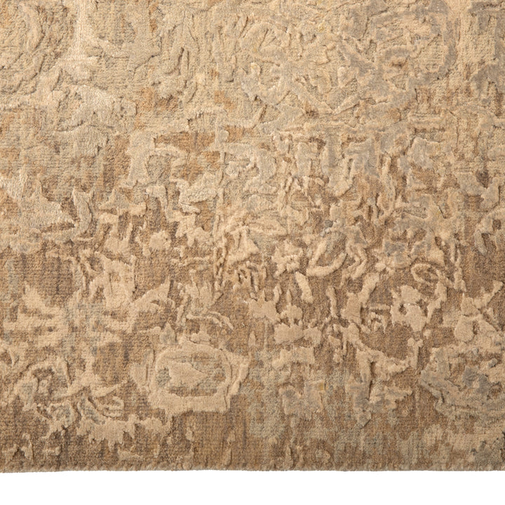 Grey Contemporary Silk Wool Blend Rug - 9' x 12'1"