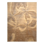 Brown Contemporary Silk Wool Blend Rug - 9' x 12'