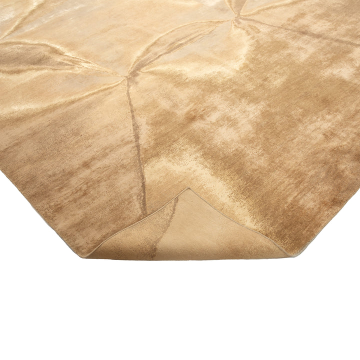 Brown Contemporary Silk Wool Blend Rug - 9' x 12'