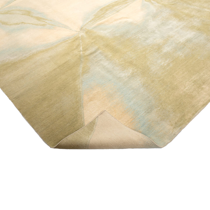 Green Contemporary Silk Wool Blend Rug - 8'11" x 12'1"