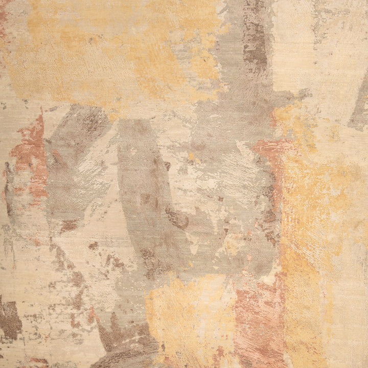 Grey Contemporary Silk Wool Blend Rug - 9'11" x 13'11"