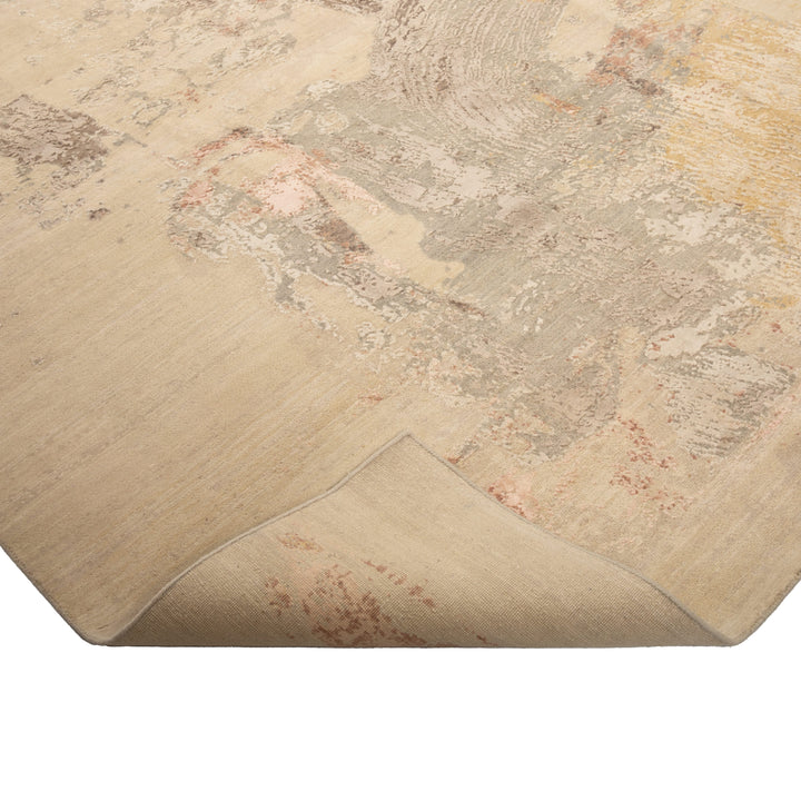 Grey Contemporary Silk Wool Blend Rug - 9'11" x 13'11"