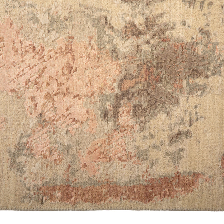 Grey Contemporary Silk Wool Blend Rug - 9'11" x 13'11"