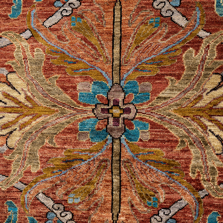 Red Traditional Wool Rug - 8'11" x 11'11"