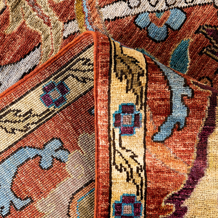 Red Traditional Wool Rug - 8'11" x 11'11"