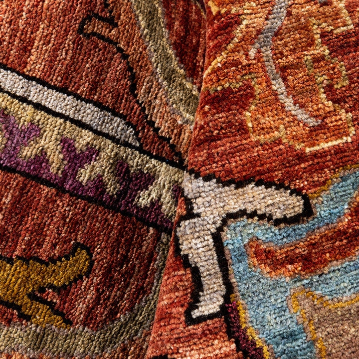 Red Traditional Wool Rug - 8'11" x 11'11"