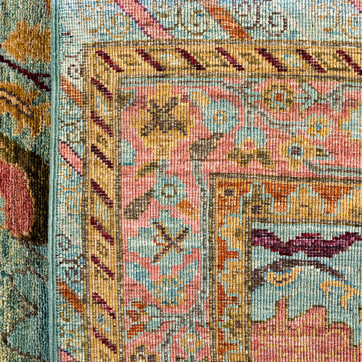 Green Traditional Wool Rug - 8'1" x 9'10"