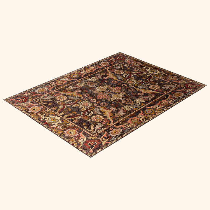 Brown Traditional Wool Rug - 9' x 11'11"
