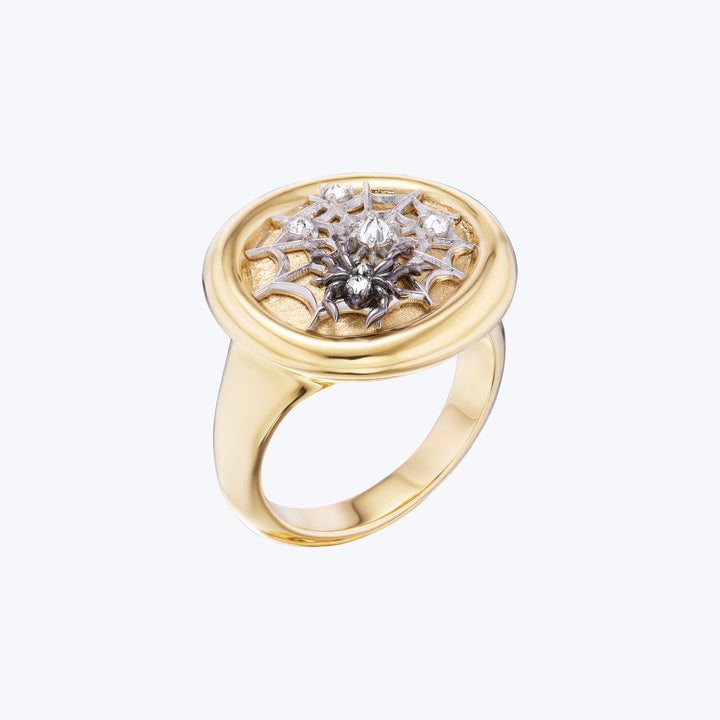 Impeccable Words Black Gold Creativity Signet Ring