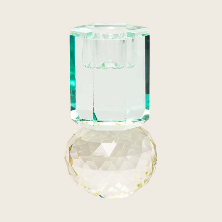 Disco Ornamental Crystal Candle Holder Butter/Mint