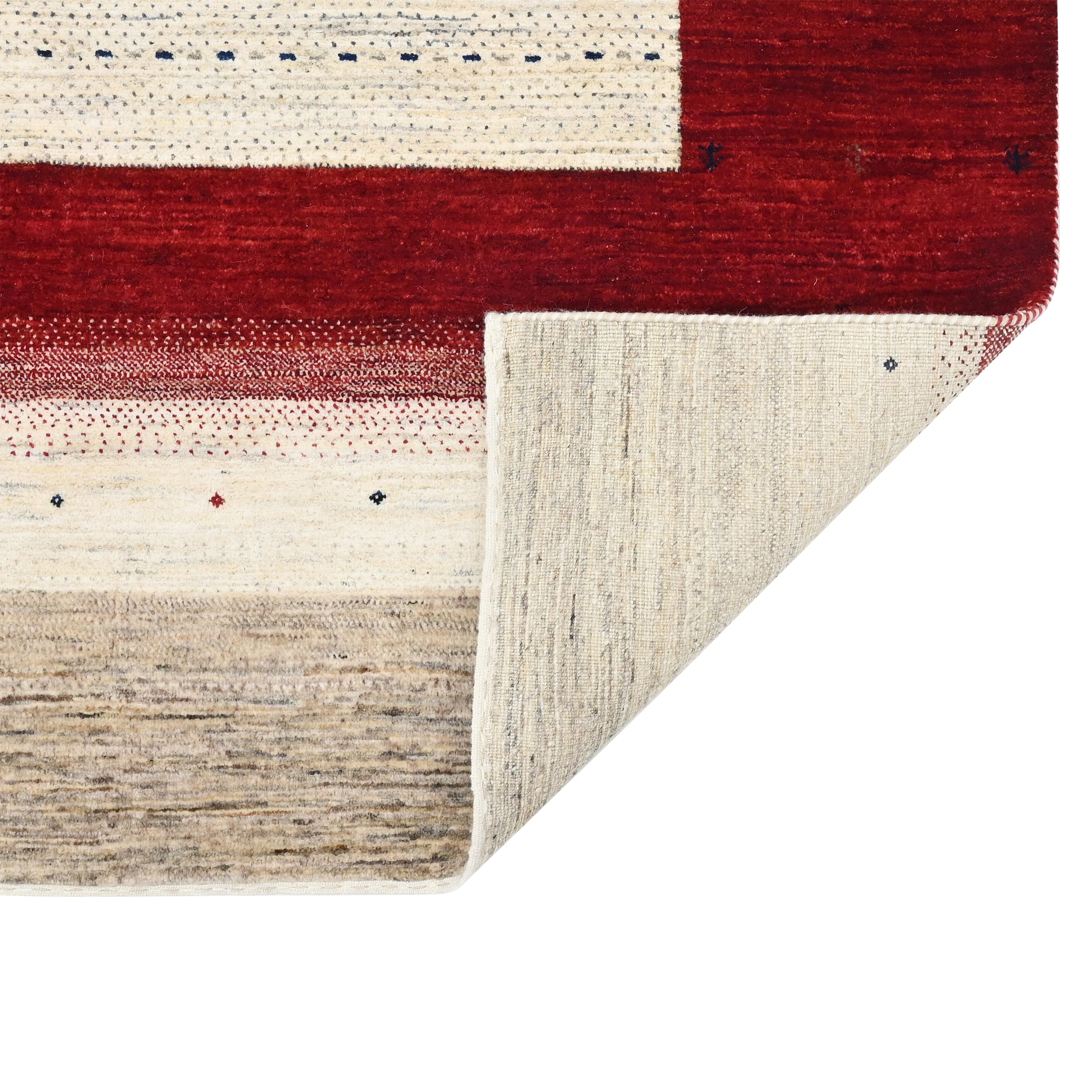 Natural & Red Traditional Gabbeh Wool Rug 8'4" x 11'3"